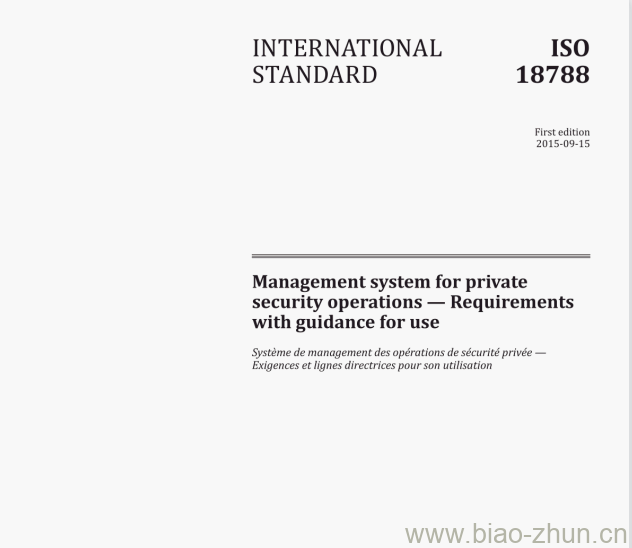 ISo 18788:2015(E) Management system for private security operations —Requirements with guidance for use