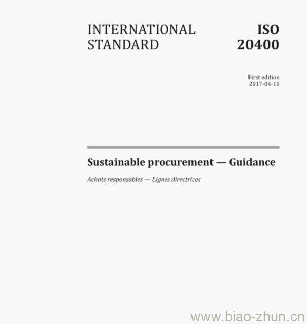 ISO 20400:2017(E) Sustainable procurement— Guidance