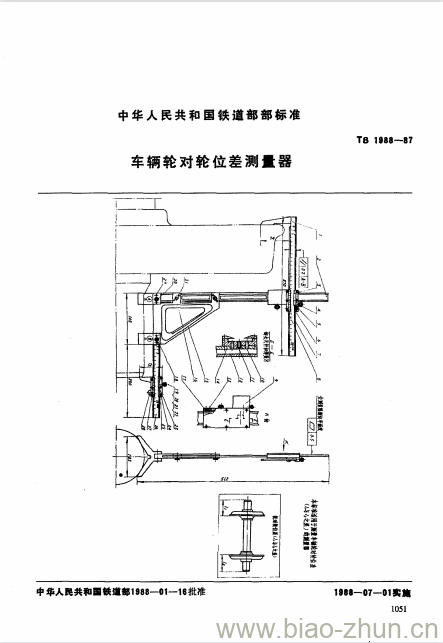 TB 1988-87 车辆轮对轮位差测量器