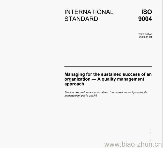 ISO 9004:2009(E) Managing for the sustained success of an organization — A quality management approach