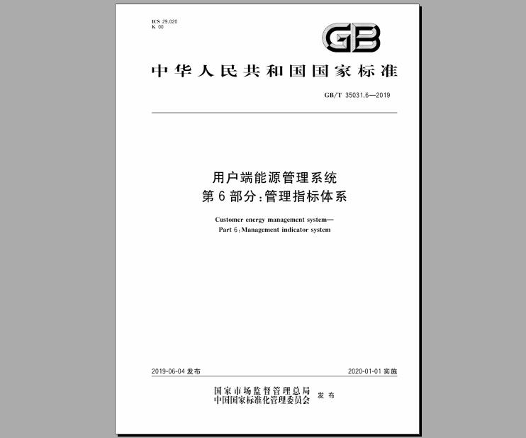 GB/T 35031.6-2019 用户端能源管理系统 第6部分：管理指标体系